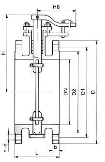 非密封型手動空氣調(diào)節(jié)蝶閥結構示意圖